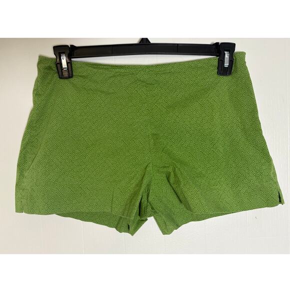 Ralph Lauren Size 10 Green Geometric Print Side Zip Shortie Shorts - Picture 1 of 5